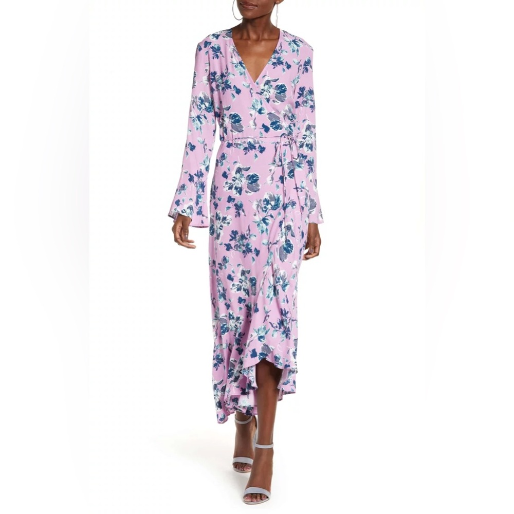 Leith Bell Sleeve Wrap Midi Dress